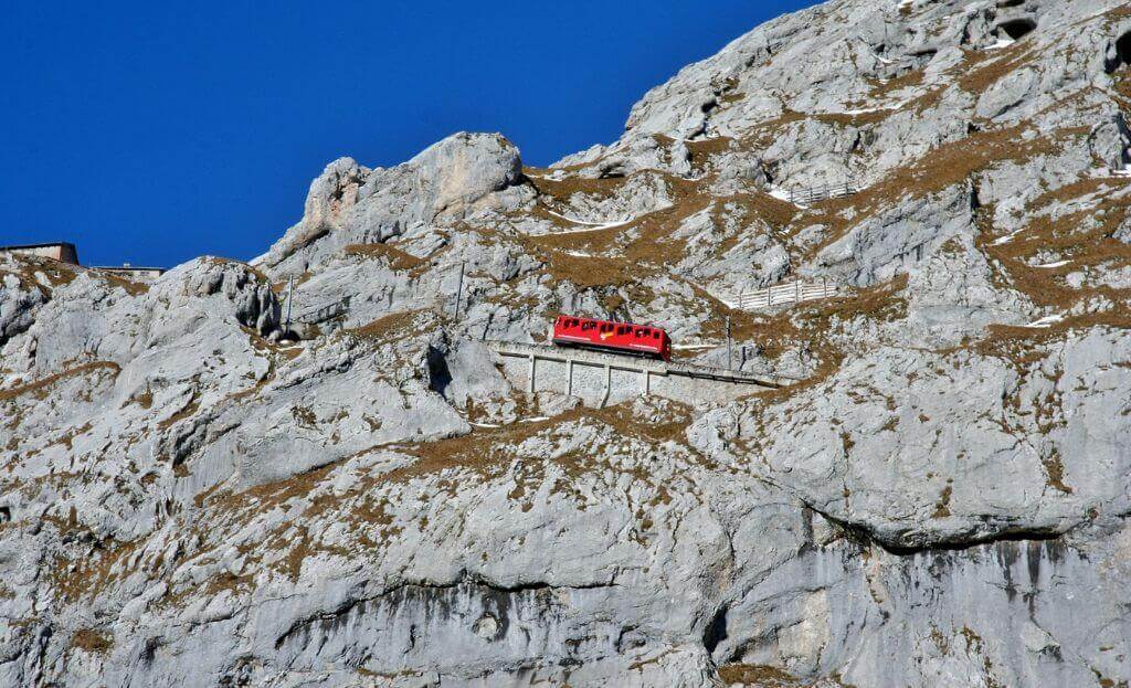 Mt. Pilatus steepest cogwheel train
