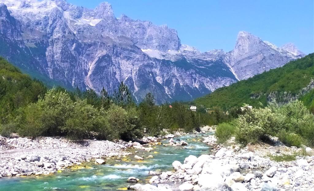 Albanian Alps Theth nature mountains river