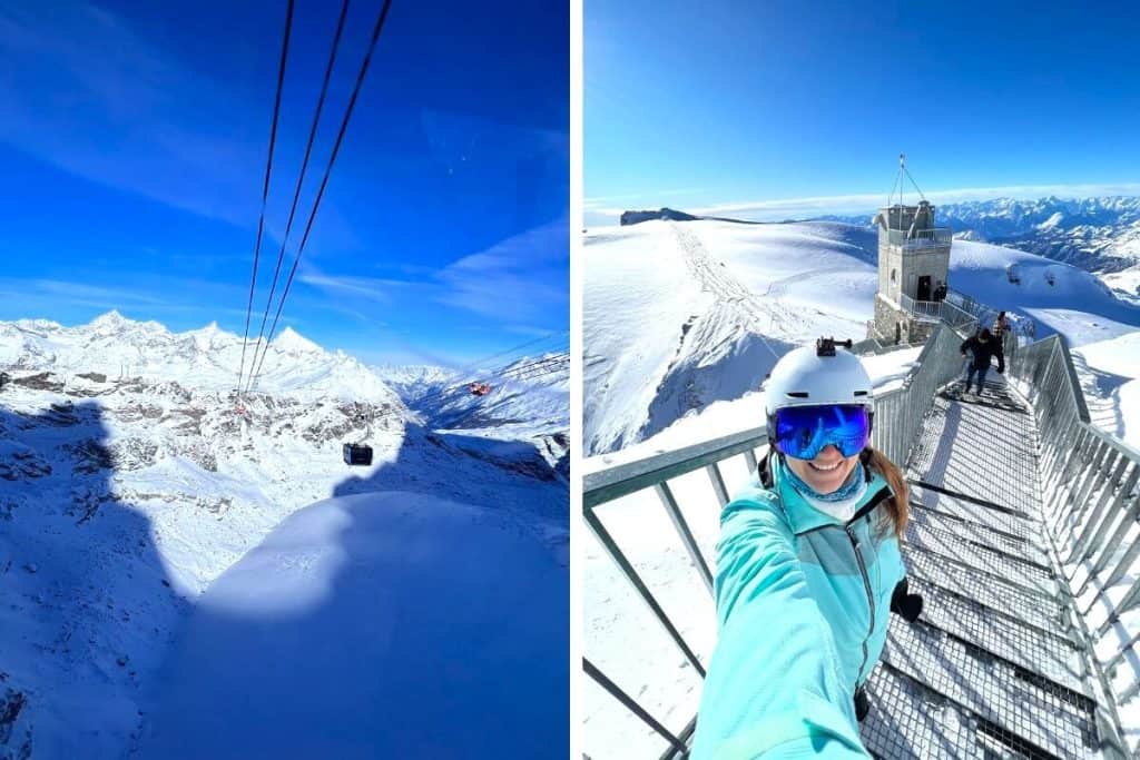 Matterhorn Glacier Paradise in winter with 3S cable car