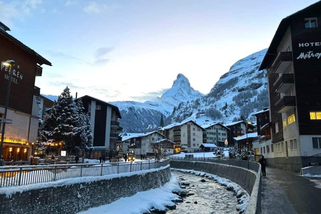 Zermatt in winter temperatures