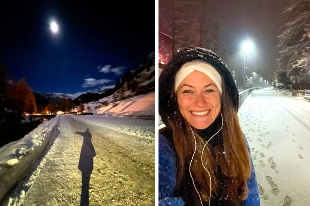 Zermatt in winter walking in town and shopping