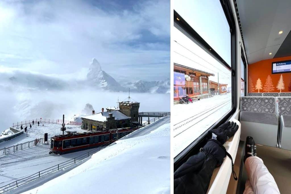 riding on Gornergrat train