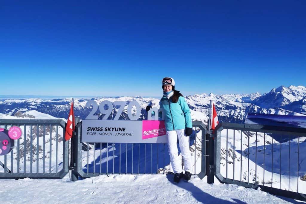 skiing in Switzerland Schilthorn with views