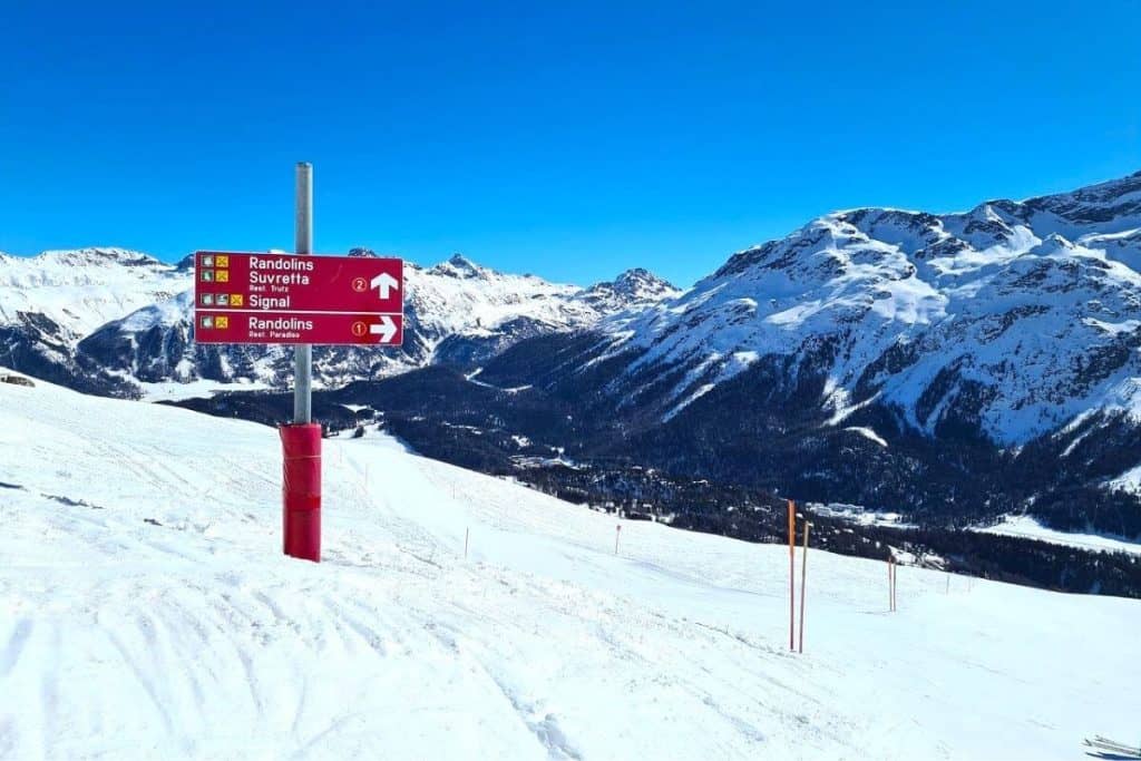skiing in Switzerland in St. Moritz
