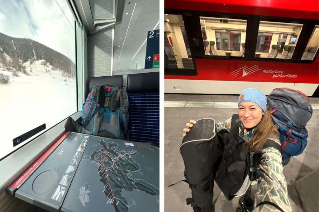 skiing in Zermatt getting to Zermatt on the train