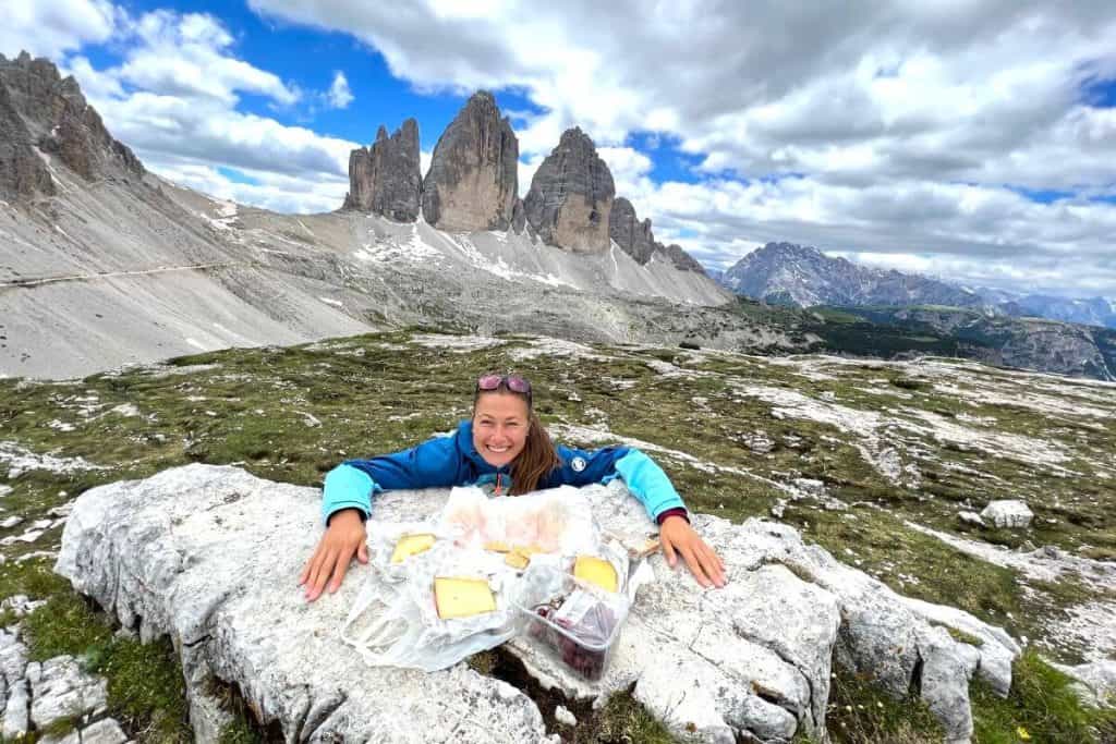 tre cime views in the dolomites