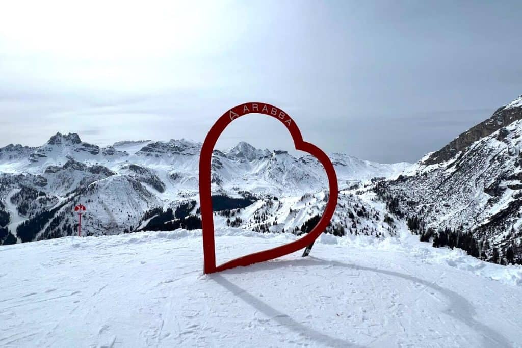 Arabba skiing in the Dolomites