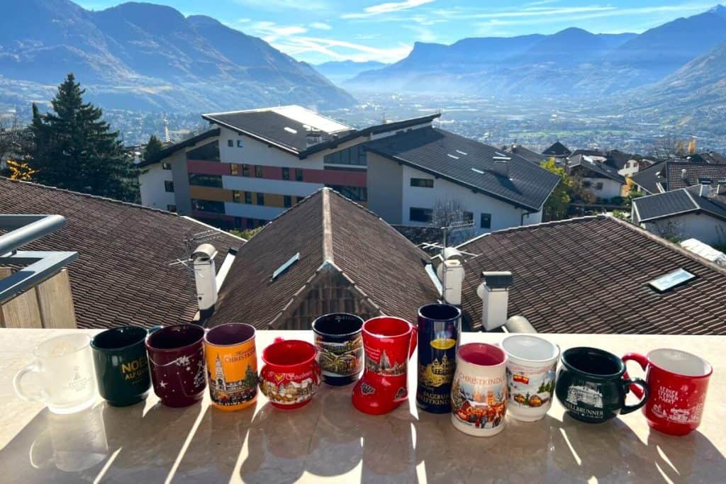 European Christmas markets mugs