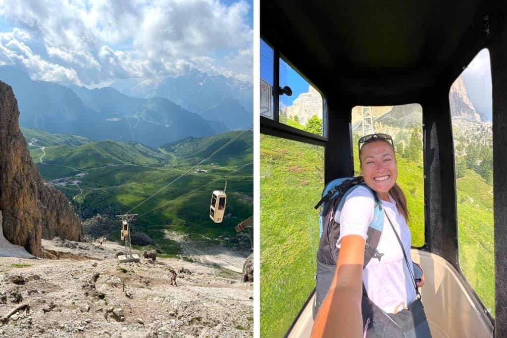 dolomites in summer sassolungo cable car