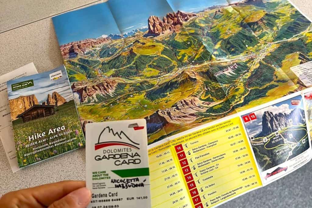 dolomites in summer val gardena card