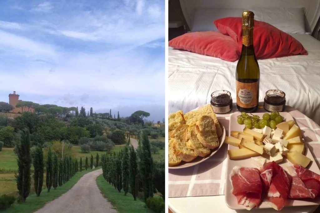 Val d'Orcia countryside and agroturismo with wine